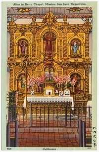             Altar in Sierra Chapel, Mission San Juan Capistrano, California          