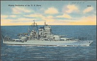             Mighty battleship of the U. S. Navy          