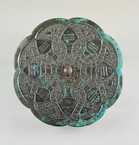 Eight-Lobed Mirror with Design of the Eight Trigrams and Banded Decoration with Chinese Characters