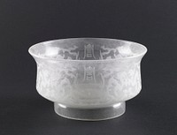 Bowl with Design of Stylized Birds and Characters for Longevity