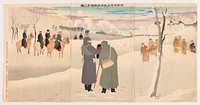 Photographing Our Troops Fighting on the Streets of Niuzhuang Fortress by Kobayashi Kiyochika