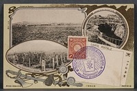 Official Commemorative Picture Postcard of the Russo-Japanese War of 1904, First Issue: Attack on Nanshan, Wire Entanglement at Nanshan, and Nanshan after the Occupation