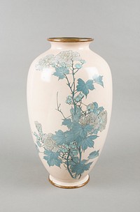 Vase with Design of Rose Mallow Plant