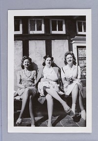 Untitled (Three Young Women Sitting on a Bench)