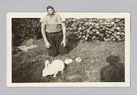 Untitled (man and rabbits)