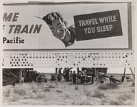 Dorothea Lange's Billboard Along U.S. 99 Behind Which Three Destitute Families of Migrants are Camped. Kern County, California