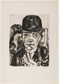 Self-Portrait in Bowler Hat by Max Beckmann