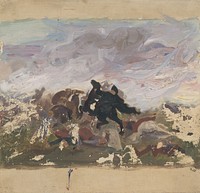 Riders on horseback by Jozef Hanula