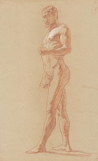 Study of a standing male nude by Jozef Hanula