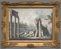 A landscape with ancient ruins, Ján Jakub Müller