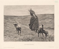 Shepherdess with a goat