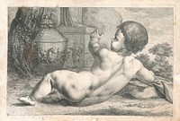 Putto-child in the garden, Johann Daniel Herz Jr