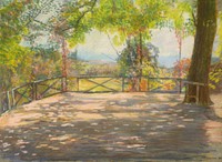 Motif in park by László Mednyánszky