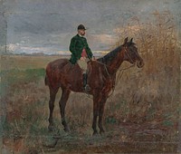 Study of a rider on a horse by László Mednyánszky