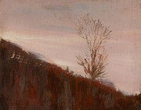 Autumn hillside with trees by László Mednyánszky