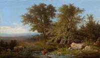 Landscape with a river and group of trees, Karol Marko the Younger