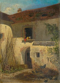 Old farm yard in jur  by Friedrich Carl von Scheidlin