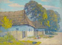Village motif by Lajos Csordák