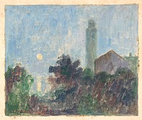 Landscape with a church by Dezider Czölder