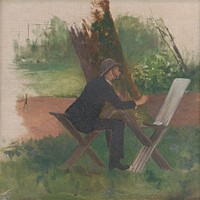 Artist mednyánszky en plein air by Ferdinand Katona