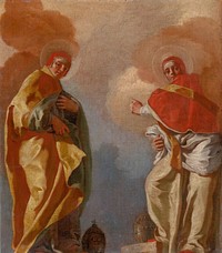 Figural scene (two popes), Giovanni Battista Piazzetta