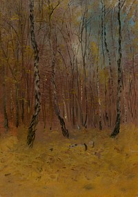 Autumn forest by László Mednyánszky