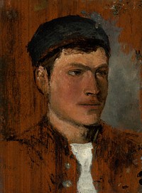 Young man with a white cravat by László Mednyánszky