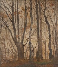 Autumn forest by László Mednyánszky