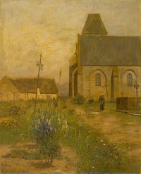 Landscape with a church and a graveyard, Eugene Jettel