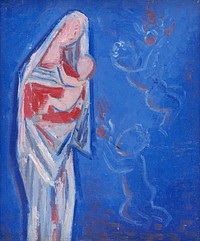 Standing madonna with an angel by Mikuláš Galanda