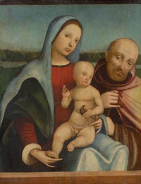 Holy family (madonna with child and saint francis of assisi), Francesco Francia