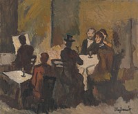 Company in a coffee shop by Cyprián Majerník