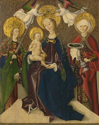 The madonna enthroned between st., Spiš Painter, Spiš Painter