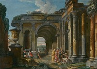 Alexander the great and diogenes, Giovanni Paolo Panini