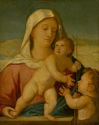 Madonna and child with saint john the baptist by Stefano Cernotto