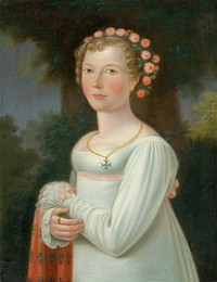 Portrait of a girl in a white dress