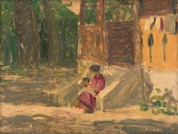 In front of a house, Teodor Jozef Mousson