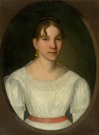 Portrait of a young woman in white (mrs. zgolay), Jozef Czauczik