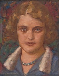 Portrait of a girl with beads by Milan Thomka Mitrovský