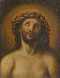 Bust of christ with a crown of thorns