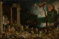 Aeneas and the cumaean sibyl in the underworld, Jan Brueghel The Elder