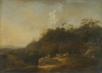 Landscape with shepherd by Jan Wils