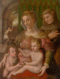 The holy family with saint francis and john the baptist