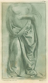 Study of a semi-nude standing figure with drapery, Leonardo Da Vinci