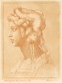 Study of female head in profile by Michelangelo Buonarroti
