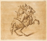 A young woman carried away by a rider, Jacopo Ligozzi