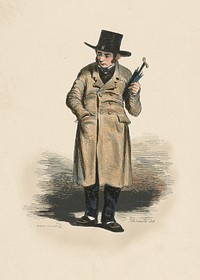 A townsman with an umbrella