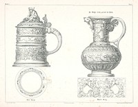 Design proposal of a jug and beer stein (from the cycle gewerbe kunstblatt)