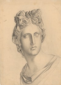 Study of an antique female head based on a plaster model by László Mednyánszky