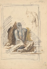 Study of a seated figure of a man by László Mednyánszky